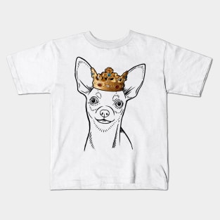 Smooth Chihuahua Dog King Queen Wearing Crown Kids T-Shirt